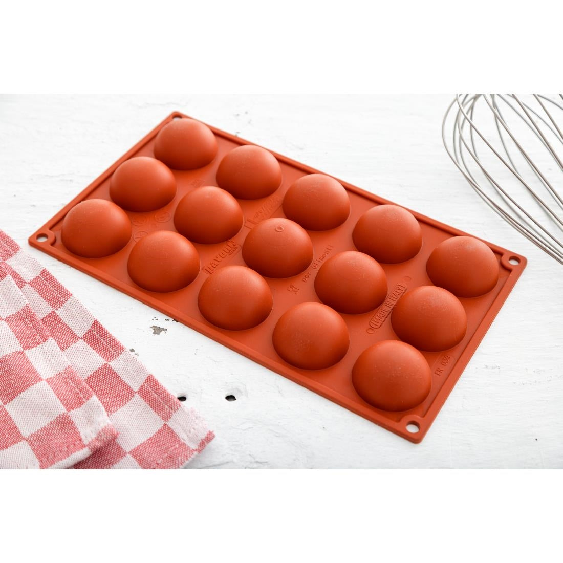 N936 Pavoni Formaflex siliconen bakvorm 15 halve bollen