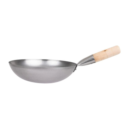 K295 Vogue zacht stalen wok met platte bodem 25,5cm