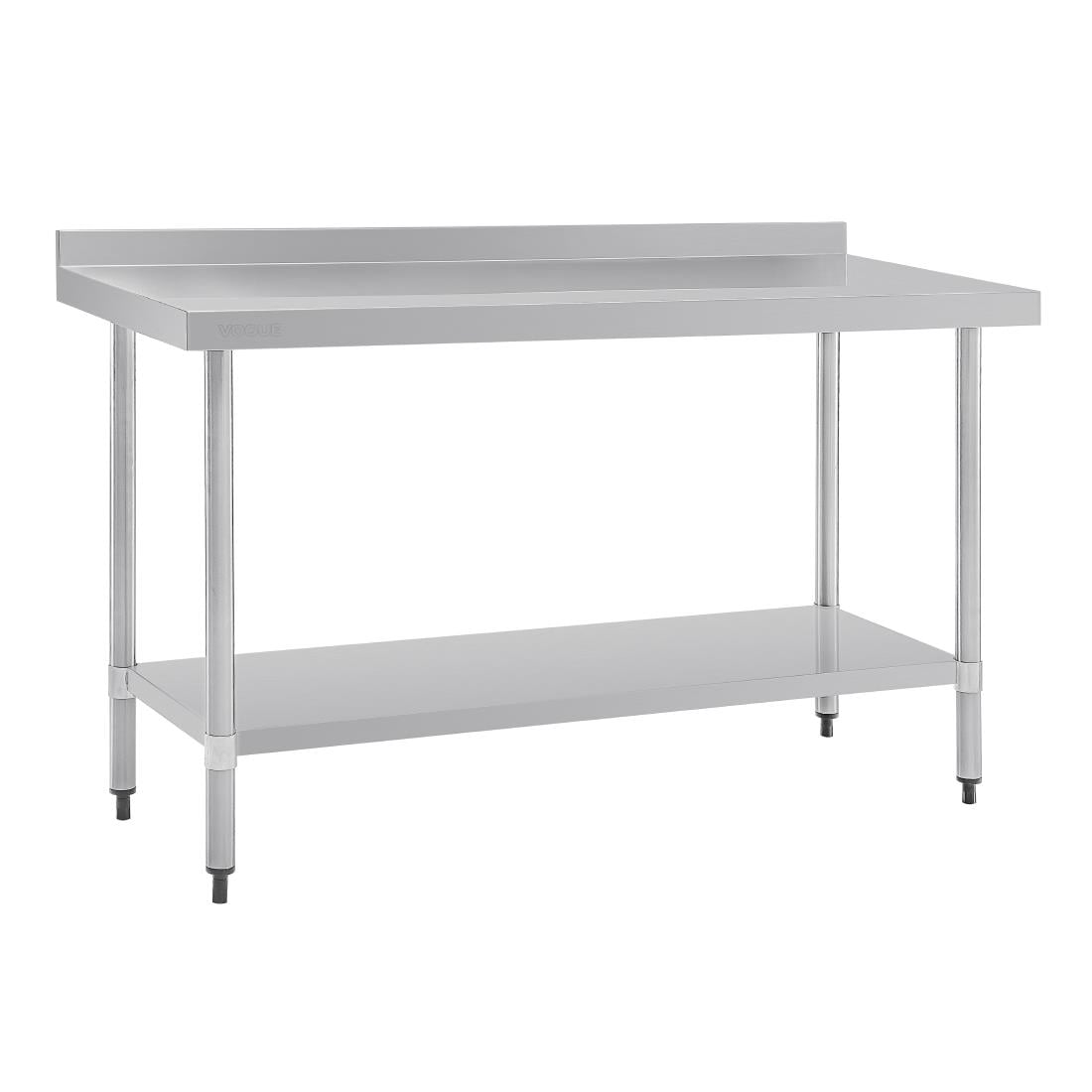 GJ508 Vogue RVS werktafel met achteropstand 90x150x70cm