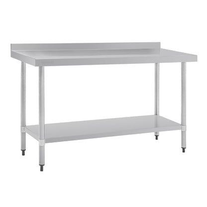 GJ508 Vogue RVS werktafel met achteropstand 90x150x70cm