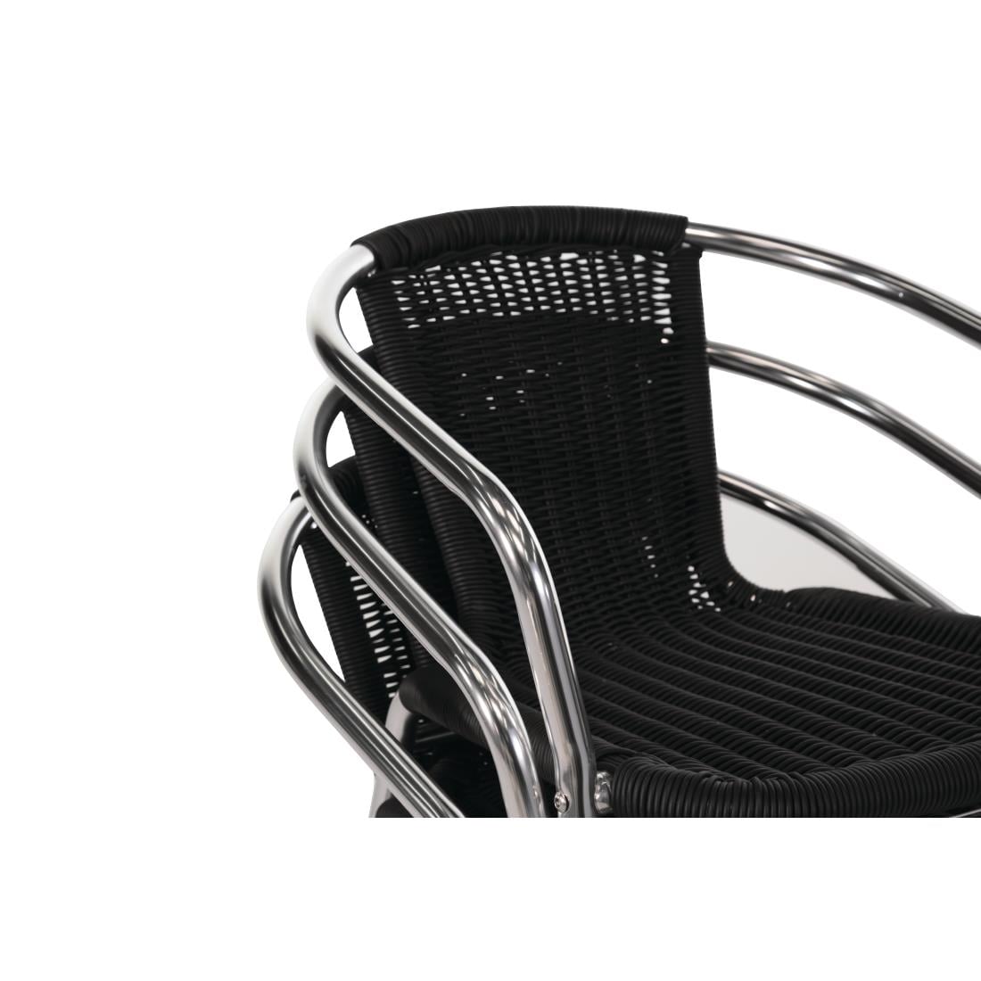U507 Bolero aluminium en polyrotan stoelen zwart (4 stuks)