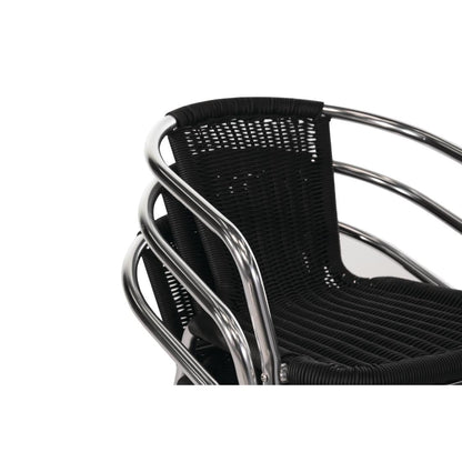 U507 Bolero aluminium en polyrotan stoelen zwart (4 stuks)