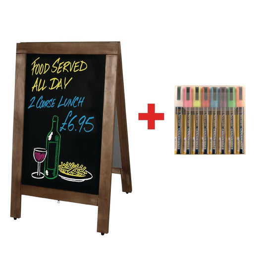 SA229 Olympia groot stoepbord en gratis set Securit-pennen