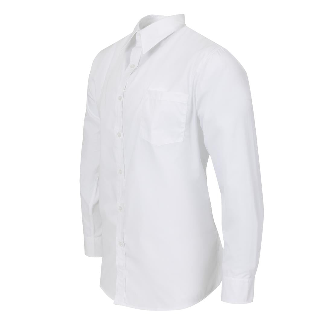 A730-S Uniform Works unisex overhemd lange mouw wit S