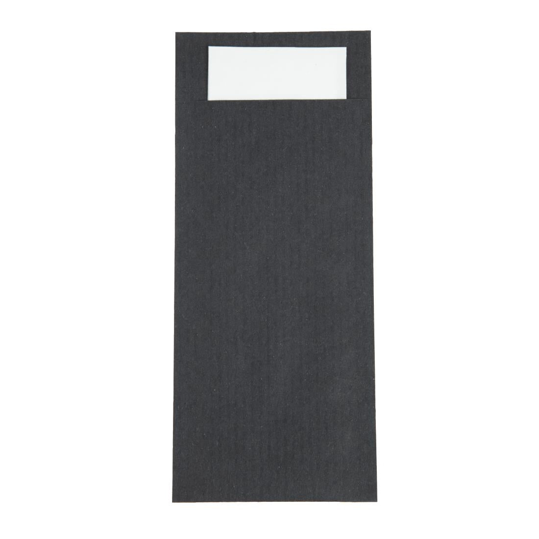 CK236 Europochette Zwart Bestekzakje met Wit Servet (500 stuks)