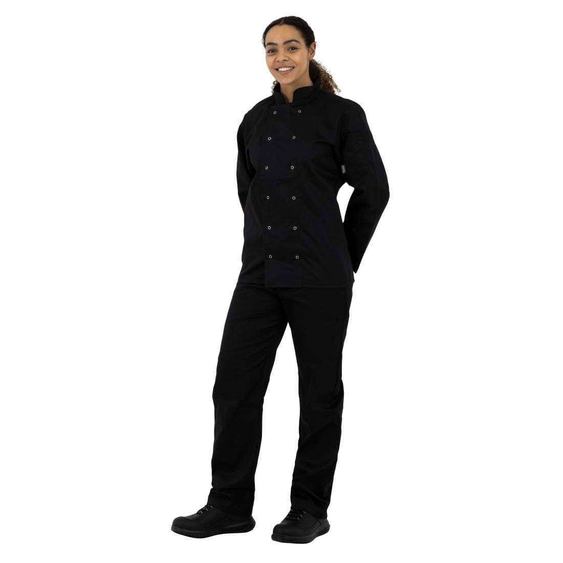 A438-XS Whites Vegas unisex koksbuis lange mouw zwart XS