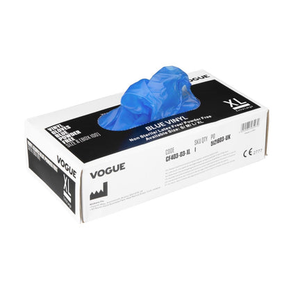 CF403-XL Hygiplas vinyl handschoenen blauw poedervrij XL (100 stuks)