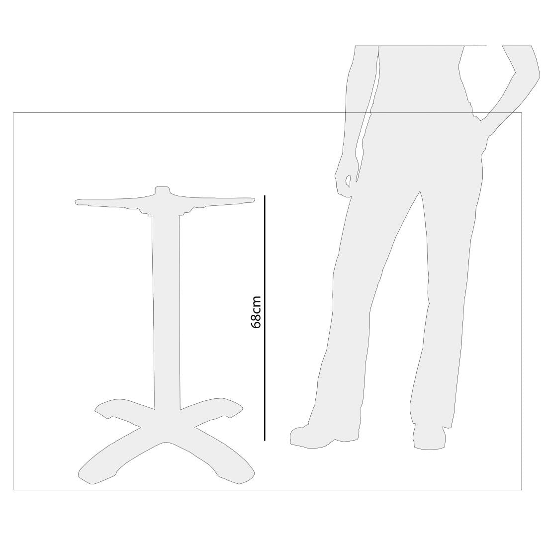 GG660 Bolero tafelpoot geborsteld aluminium