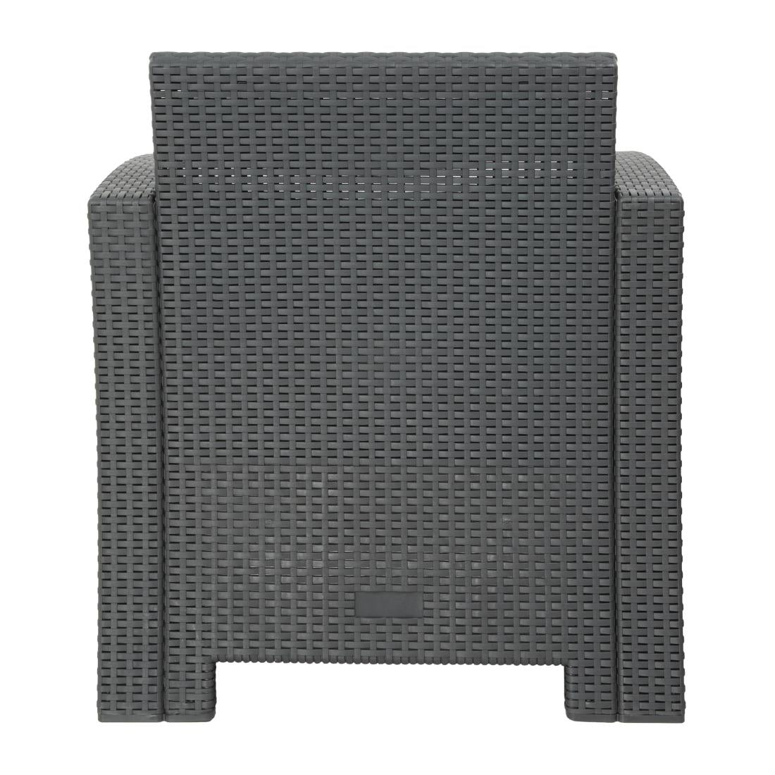 DR309 Bolero Pp Fauteuil En Tafel Rieten Set Grijs