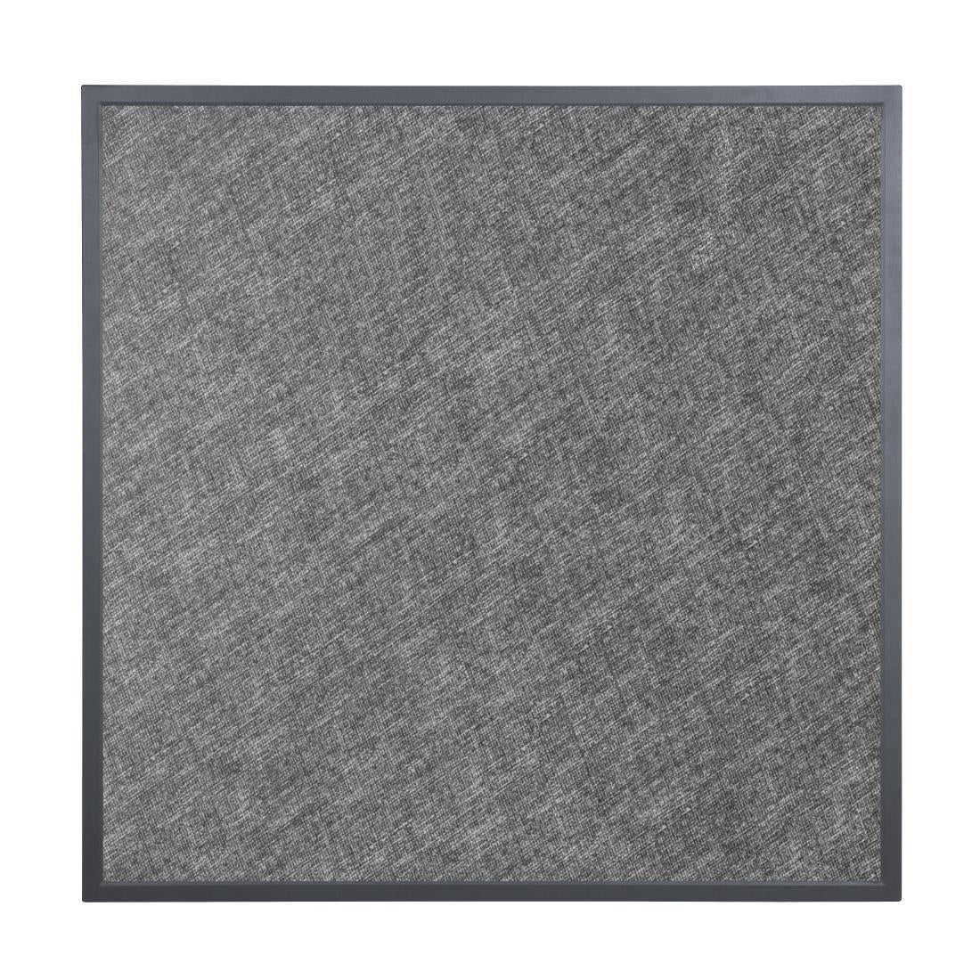 DZ873 Bolero Tafelblad Van Gehard Glas Voor Buiten, Zwart Geborsteld, Vierkant, Grijze Rand, 700mm