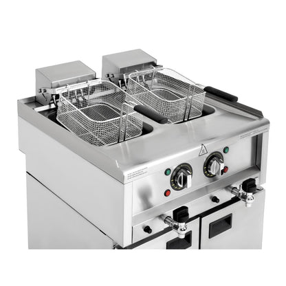 SA782 Buffalo 600 Serie Vrijstaande Elektrische Friteuse Met Dubbele Tank 2X 8Ltr