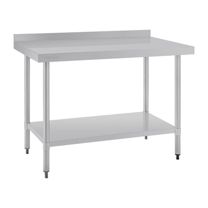 GJ507 Vogue RVS werktafel met achteropstand 90x120x70cm