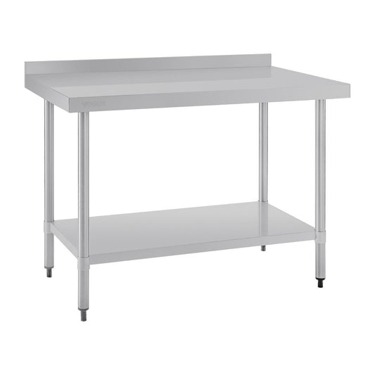 GJ507 Vogue RVS werktafel met achteropstand 90x120x70cm