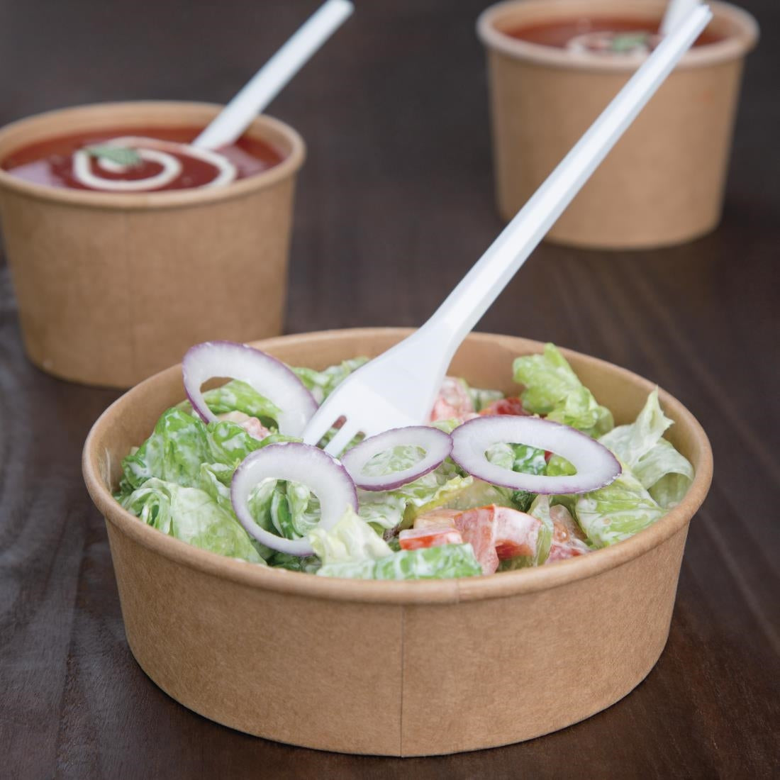 FB196 Fiesta Compostable ronde kraft saladeschaal 50cl (300 stuks)