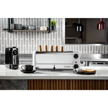 CH186 Rowlett Esprit broodrooster 6 sleuven wit - 2 reserve-elementen en 2 tostihouders