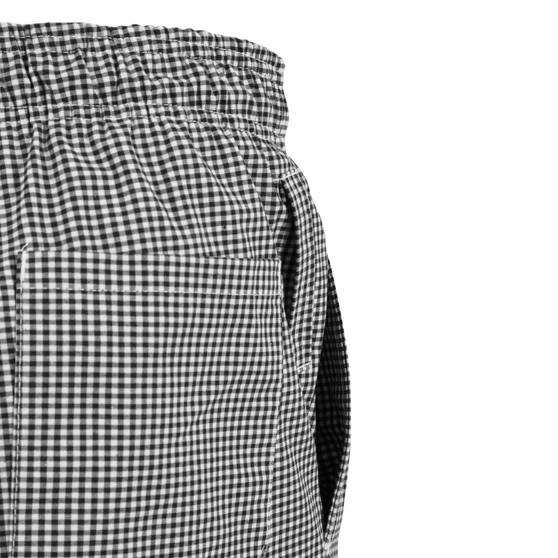 A026T-XS Whites Easyfit Teflon unisex koksbroek met kleine ruit zwart-wit XS