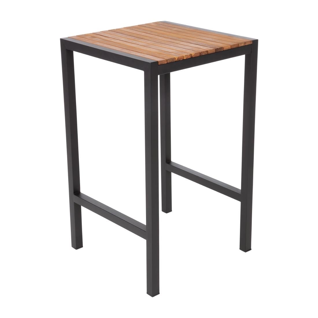 DS155 Bolero vierkante bartafel gepoedercoat staal en acaciahout 600mm
