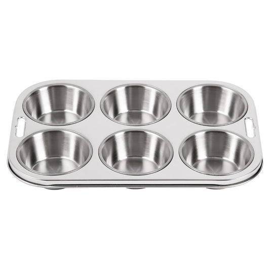 E714 Vogue roestvrijstalen muffinbakvorm 6 cups