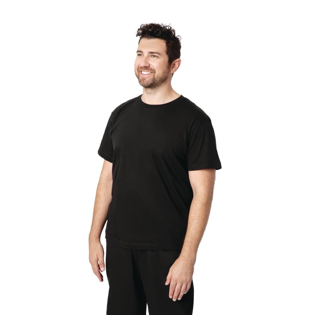 A295-XL Unisex koks-T-shirt zwart XL