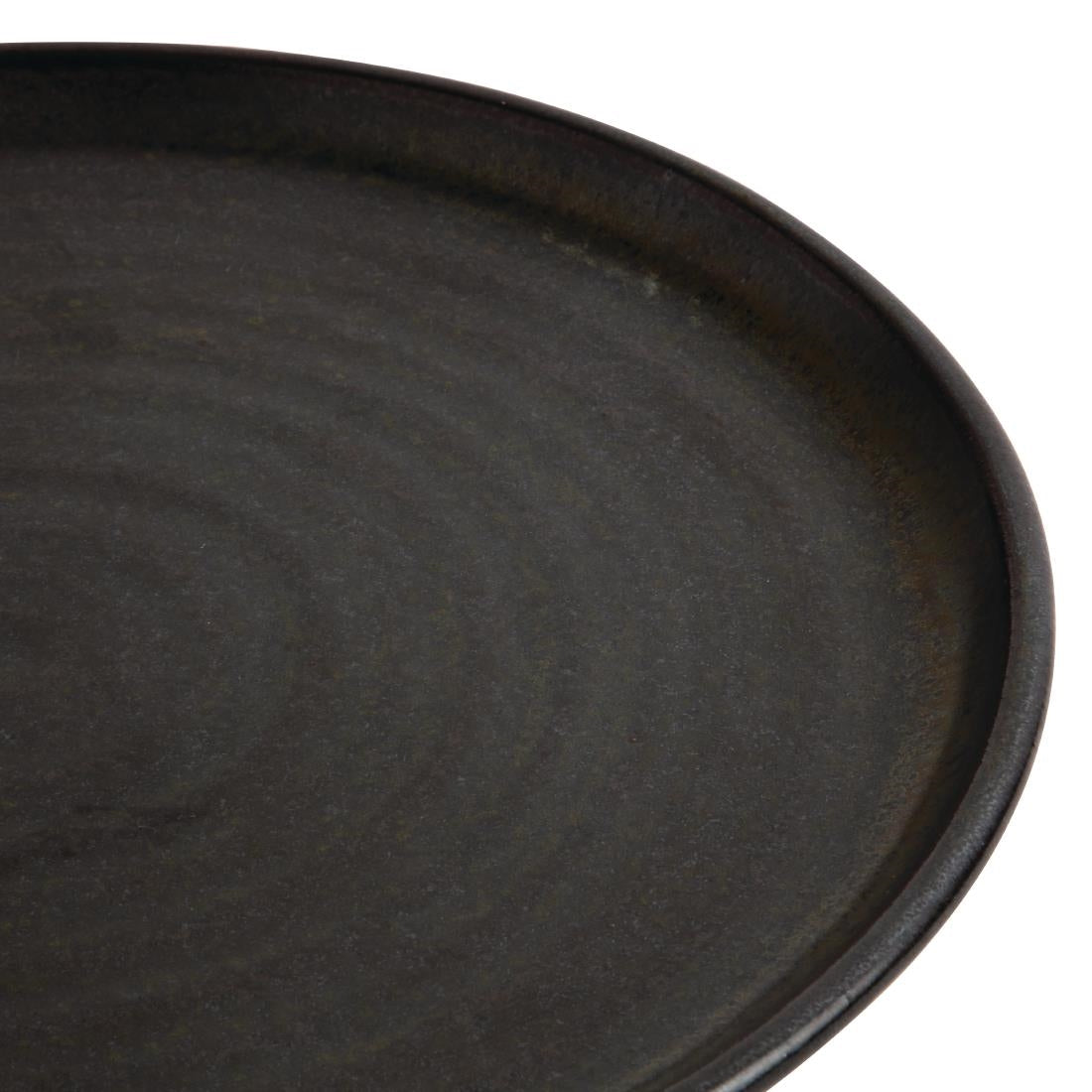 FA317 Olympia Canvas ronde borden met smalle rand zwart 26,5cm (6 stuks)