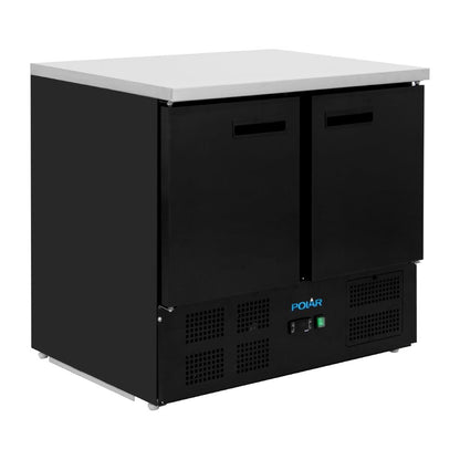PG022 Polar G-Series Dubbele Deur Koelwerkbank Zwart 257Ltr
