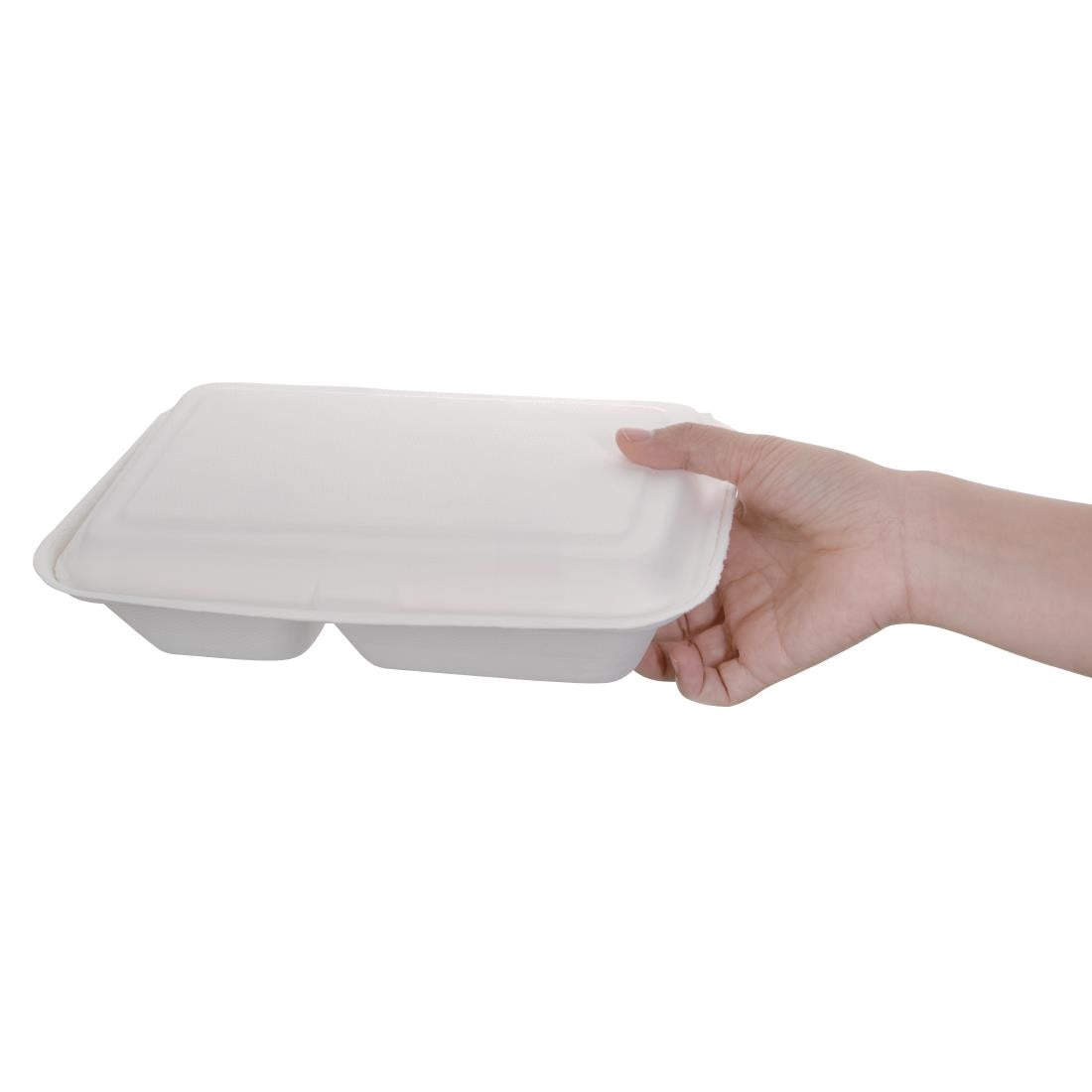 FC524 Fiesta Compostable composteerbare bagasse voedseldozen 2 compartimenten (200 stuks)
