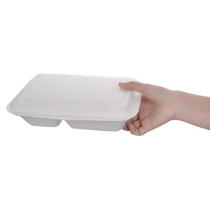 FC524 Fiesta Compostable composteerbare bagasse voedseldozen 2 compartimenten (200 stuks)