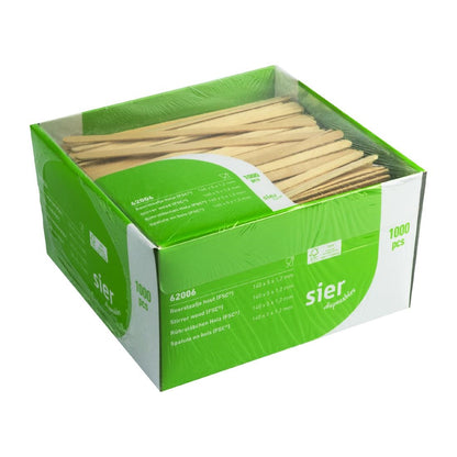 HZ715 Sier Disposables Roerstaafje hout (FSC®) 140 x 5 x 1,2mm (1000 stuks)