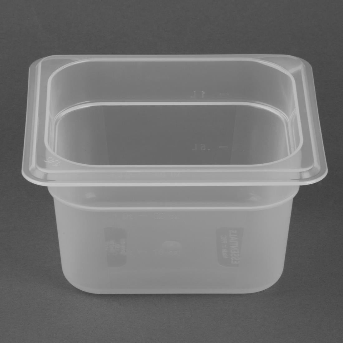 HZ344 Nisbets Essentials Polypropyleen 1/6 Gastronormbak 100mm