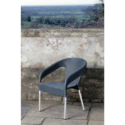 CG223 Bolero polyrotan indoor/outdoor stoelen houtskool (4 stuks)