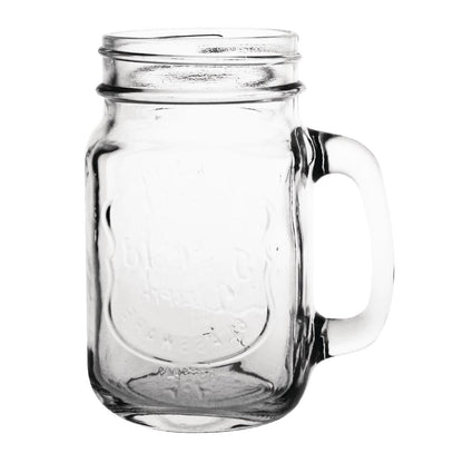 CM698 Olympia mason jar drinkglazen met tekst 450ml (12 stuks)