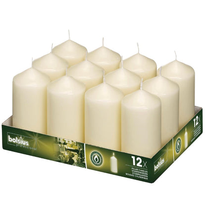 DB087 Bolsius stompkaarsen ivoor 120(H)mm (12 stuks)