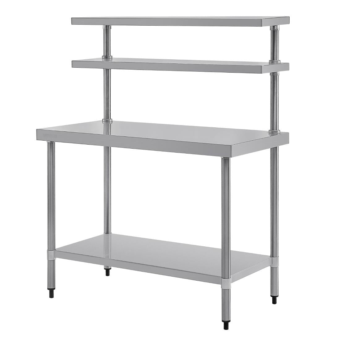 CC359 Vogue RVS werktafel met wandplanken 120cm