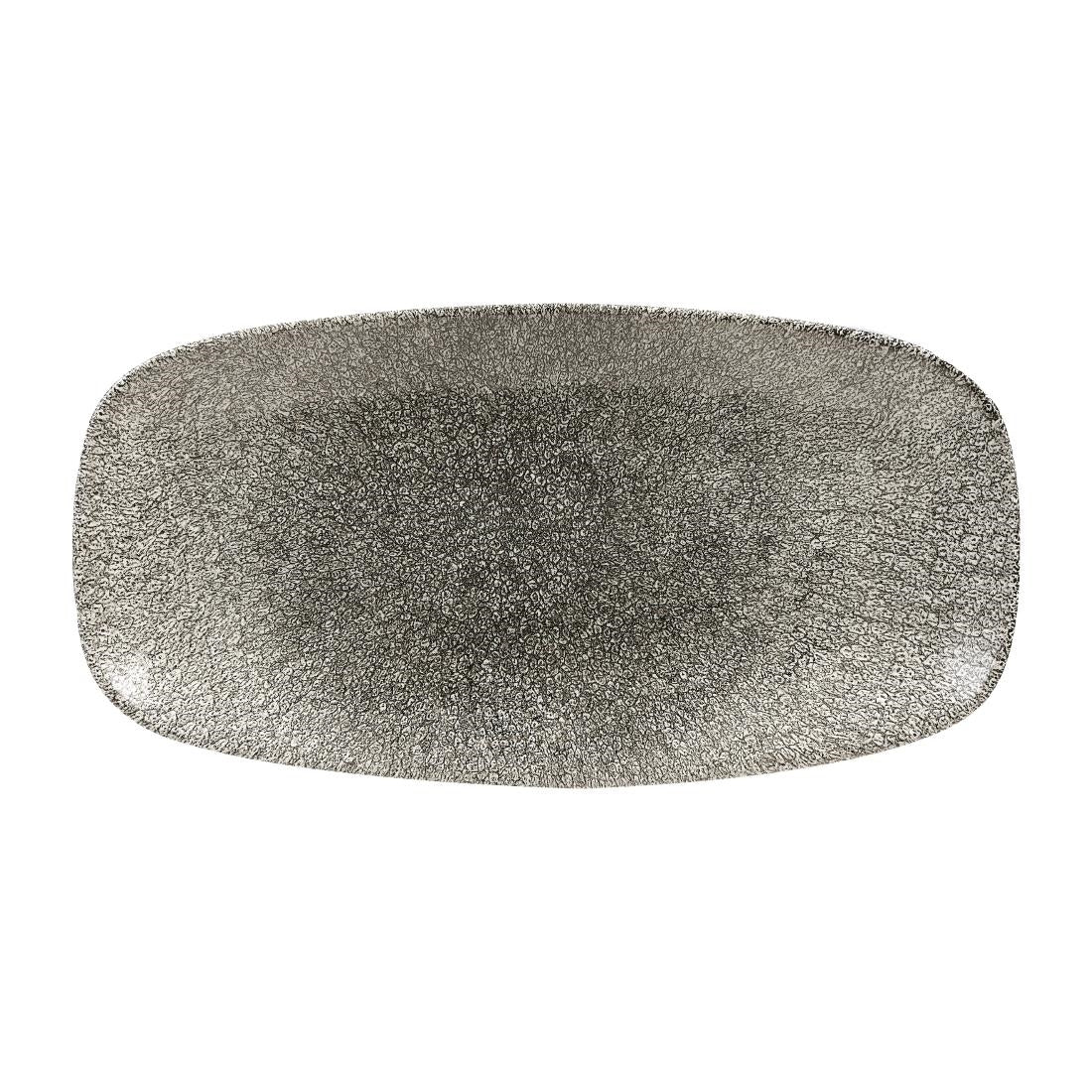 HC776 Churchill Raku Quartz Black Chefs Ovaal Bord 35.2 x 18.7cm (6 stuks)