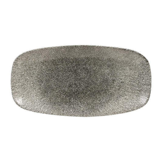 HC776 Churchill Raku Quartz Black Chefs Ovaal Bord 35.2 x 18.7cm (6 stuks)