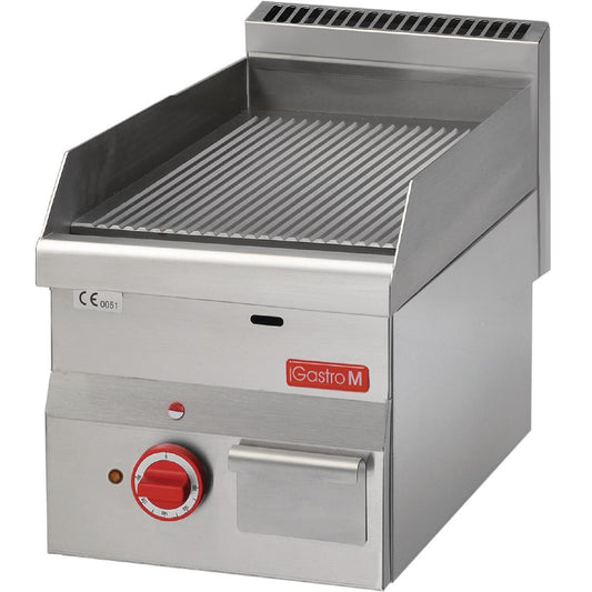 GN022 Gastro M 600 elektrische bakplaat 60/30 FTRE geribbelde plaat