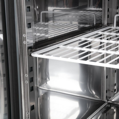 UA048 Polar U-Serie Driedubbele Deur Aanrecht Koelkast 417Ltr