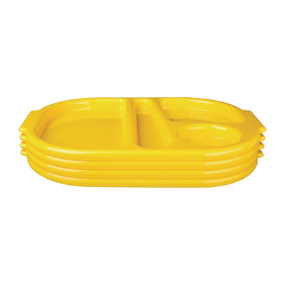 DL127 Olympia Kristallon schalen Klein Polycarbonaat Compartiment Geel 322mm