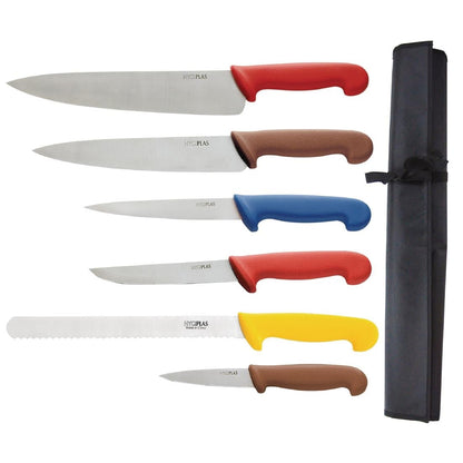 S122 Speciale Aanbieding: Hygiplas LDPE Snijplanken- En Messenset (pakket met 6 snijplanken)