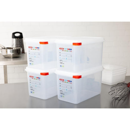 T985 Araven GN 1/4 voedselbak met deksel 4,3Ltr (4 stuks)
