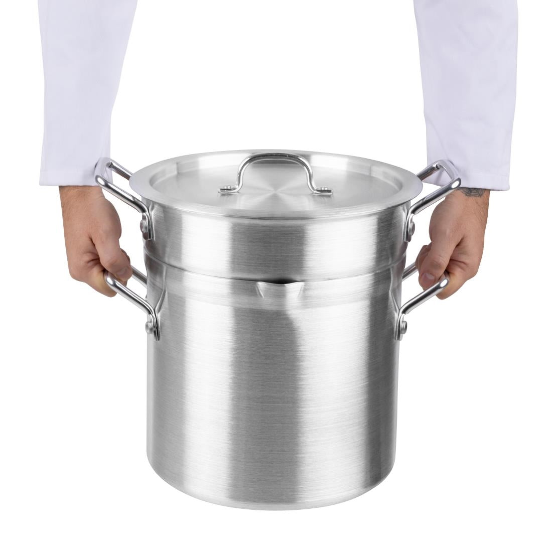 K645 Vogue aluminium pan met au bain marie inzet 10Ltr