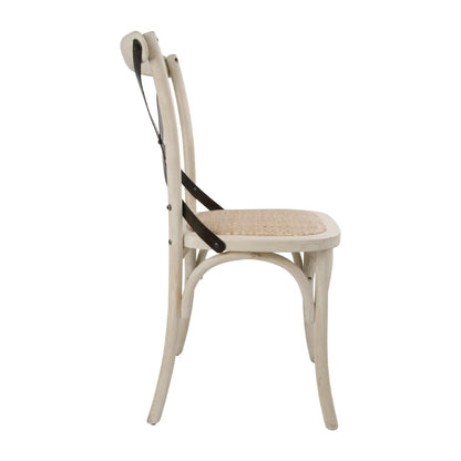 DR306 Bolero houten stoel met gekruiste rugleuning ecru (2 stuks)