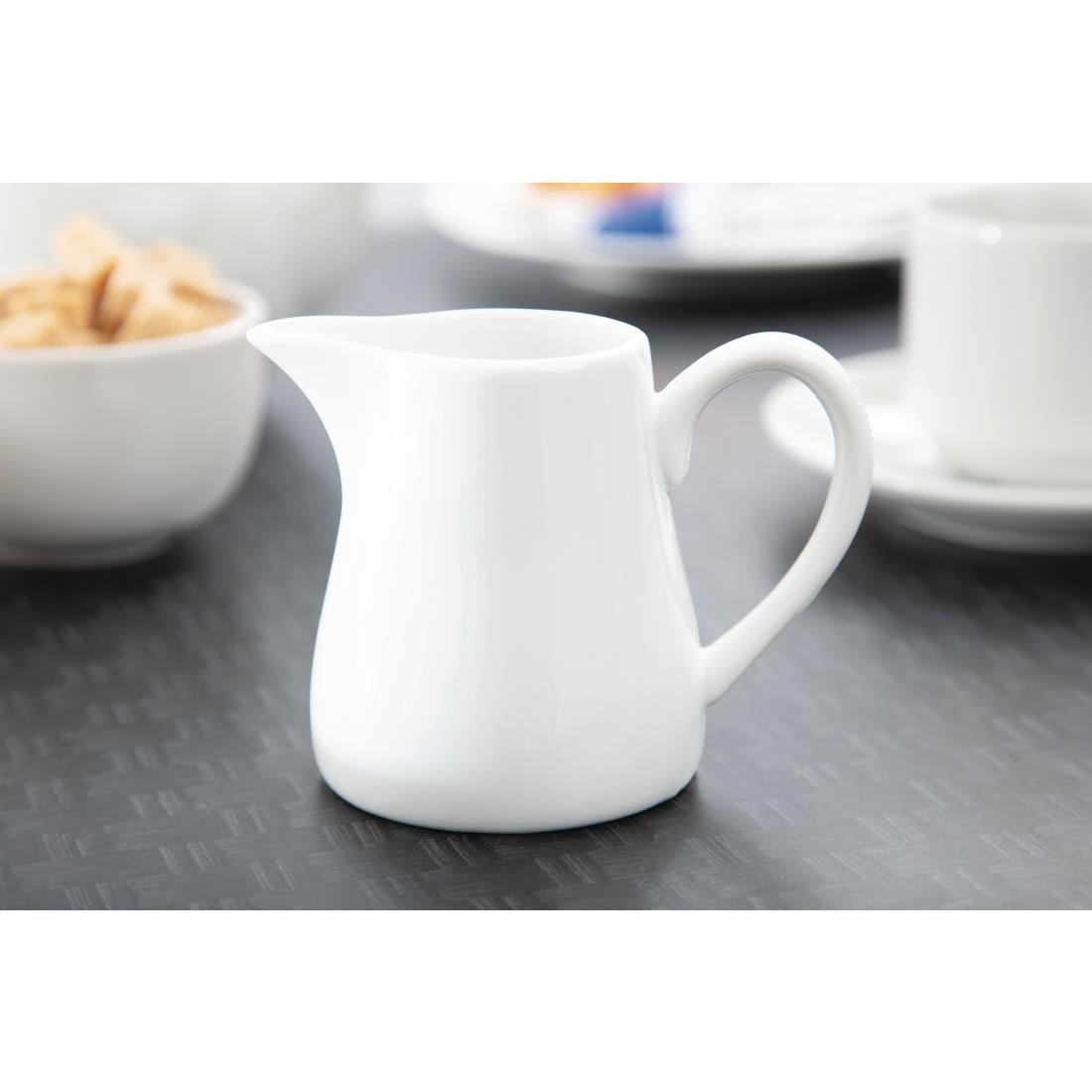 U820 Olympia Whiteware melkkannetjes met handvat 21,2cl (6 stuks)