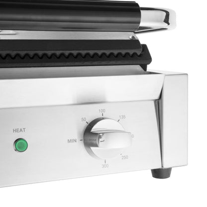 CU600 Buffalo Dubbele Contactgrill Geribbelde Platen