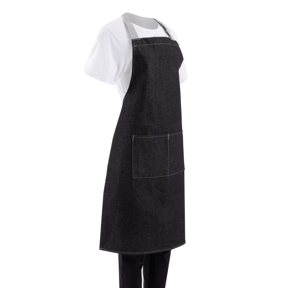 B981 Southside halterschort zwart denim