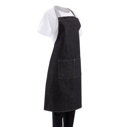 B981 Southside halterschort zwart denim