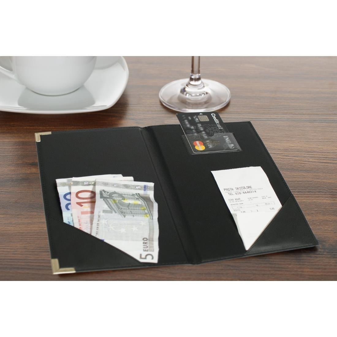 DP725 Securit classic lederen bankbiljettenpresentator zwart