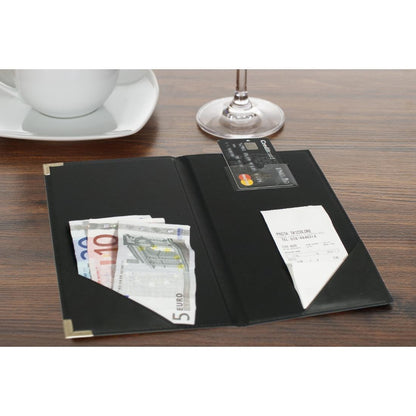 DP725 Securit classic lederen bankbiljettenpresentator zwart