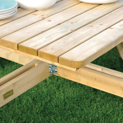 CG096 Rowlinson vierkante houten picknicktafel 198cm