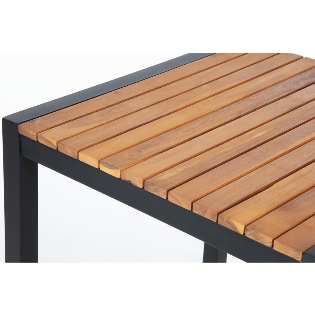 DS155 Bolero vierkante bartafel gepoedercoat staal en acaciahout 600mm
